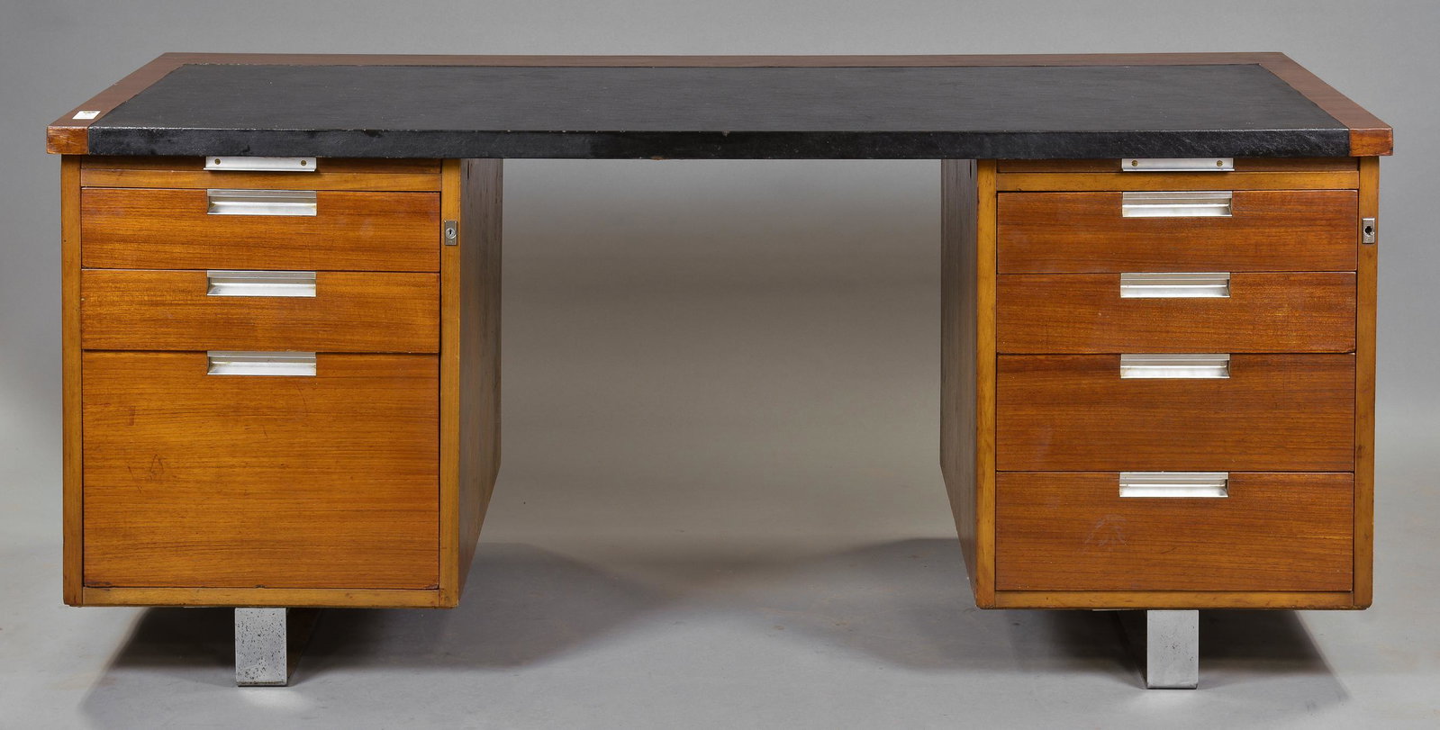 Mid Century Modern Desk: Danish Modern Style Desk - 29 in tall x 66 x 30