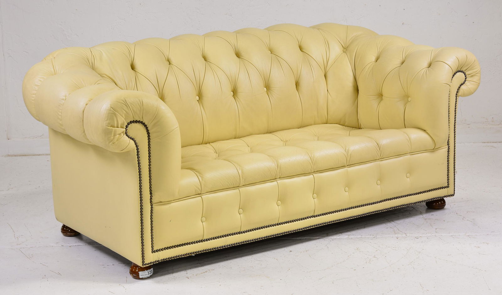 White British Leather Chesterfield Sofa / Loveseat (1 of 4)