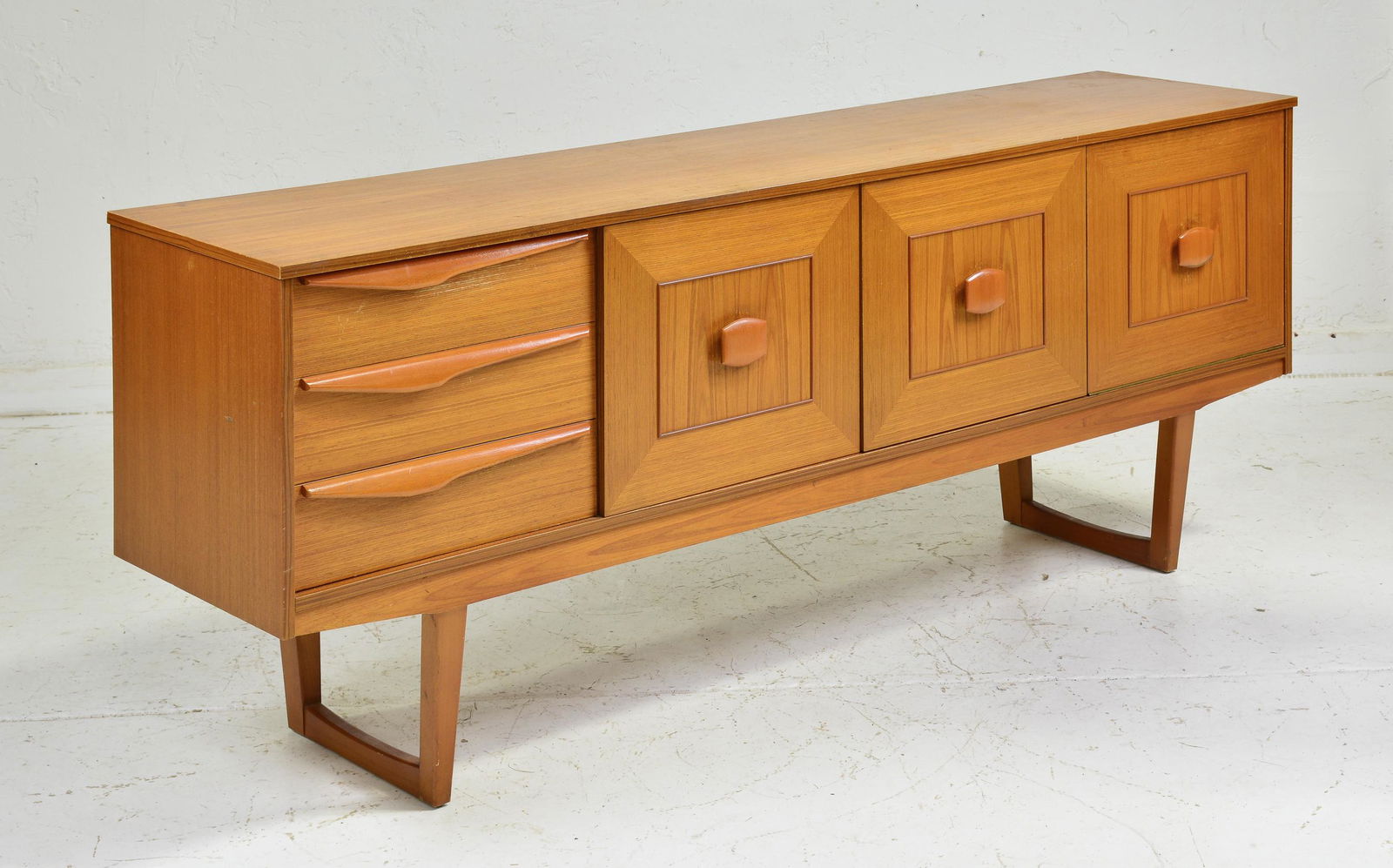 Mid Century Modern Sleigh Base Sideboard (1 of 4)