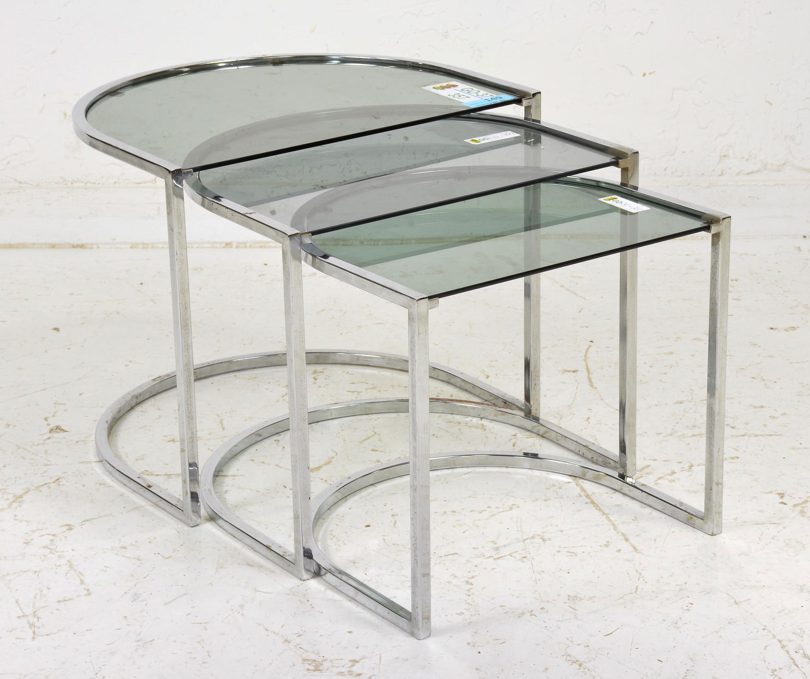 Mid Century Modern Chrome Nesting Tables (1 of 3)