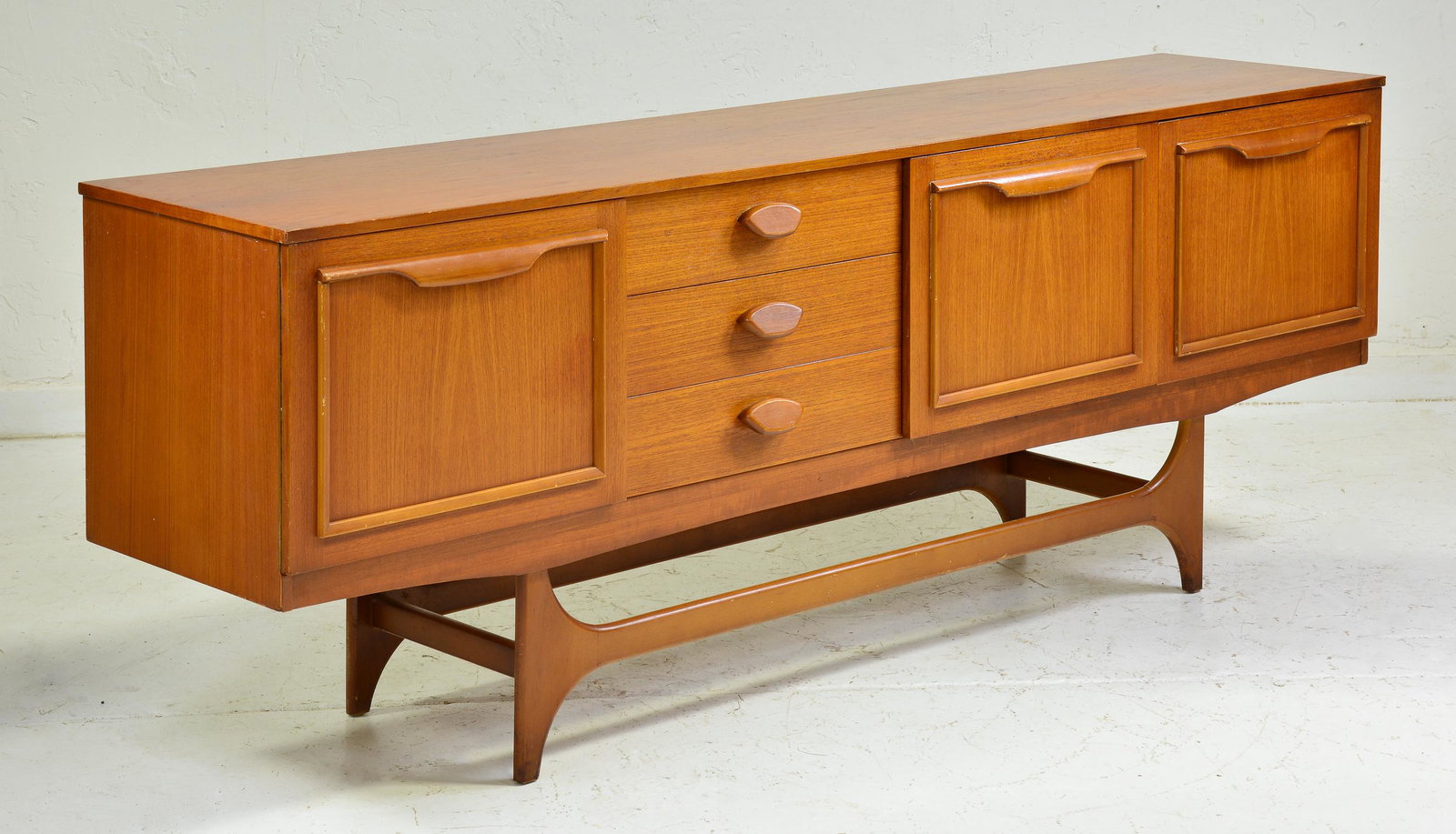 Mid Century Modern Cocktail Sideboard by Stateroom: Danish Modern Style Credenza by British Maker Stateroom - 29 in tall x 78 x 17