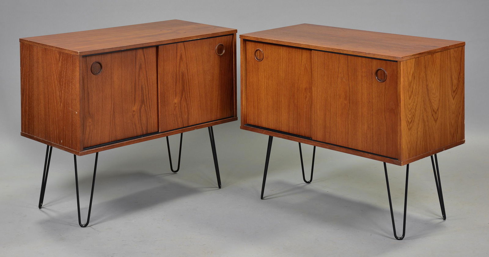 2 Mid Century Sliding Door Hair Pin Night Stands (1 of 7)