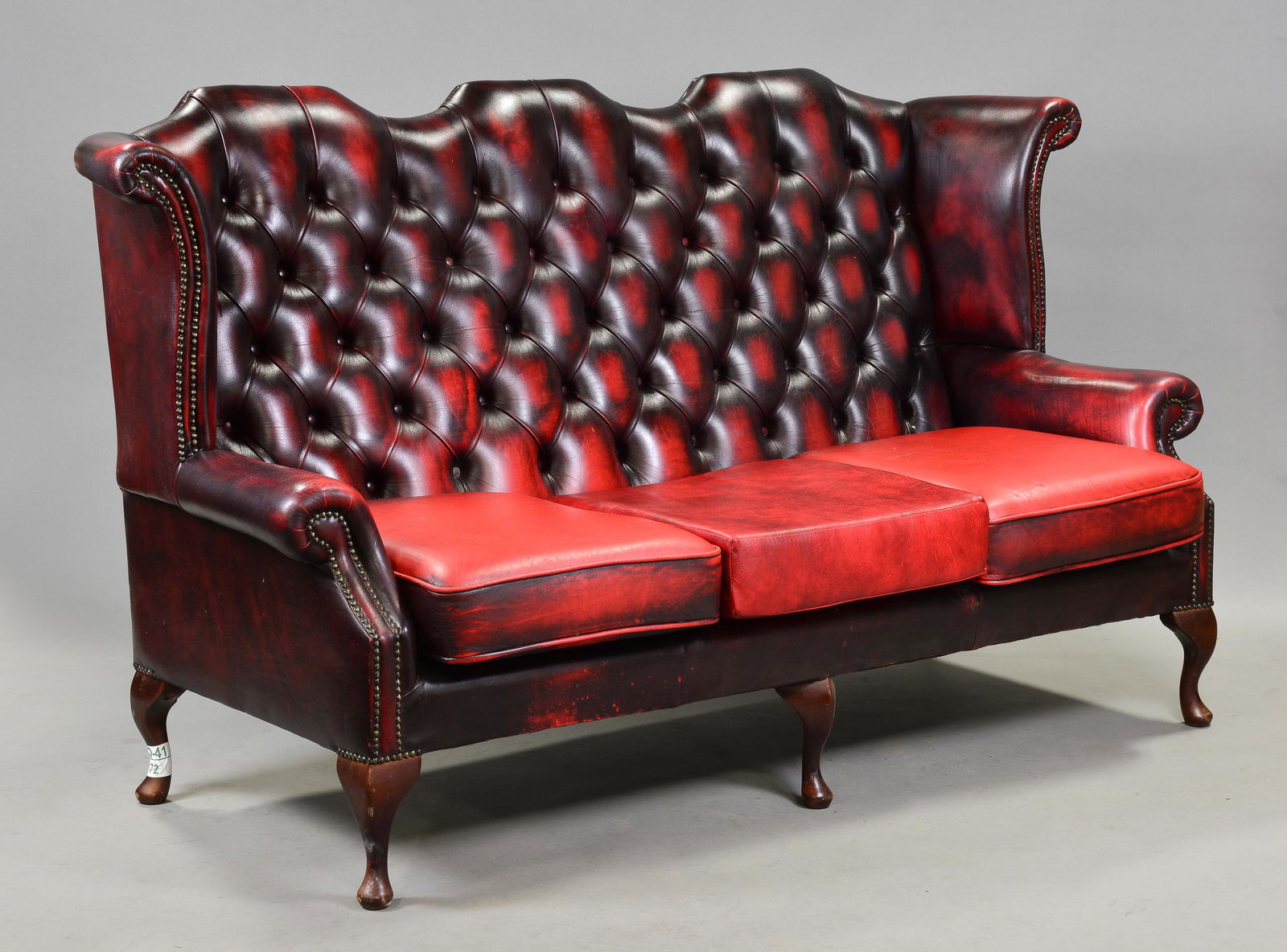 Red Leather High Back Chesterfield Sofa (1 of 4)