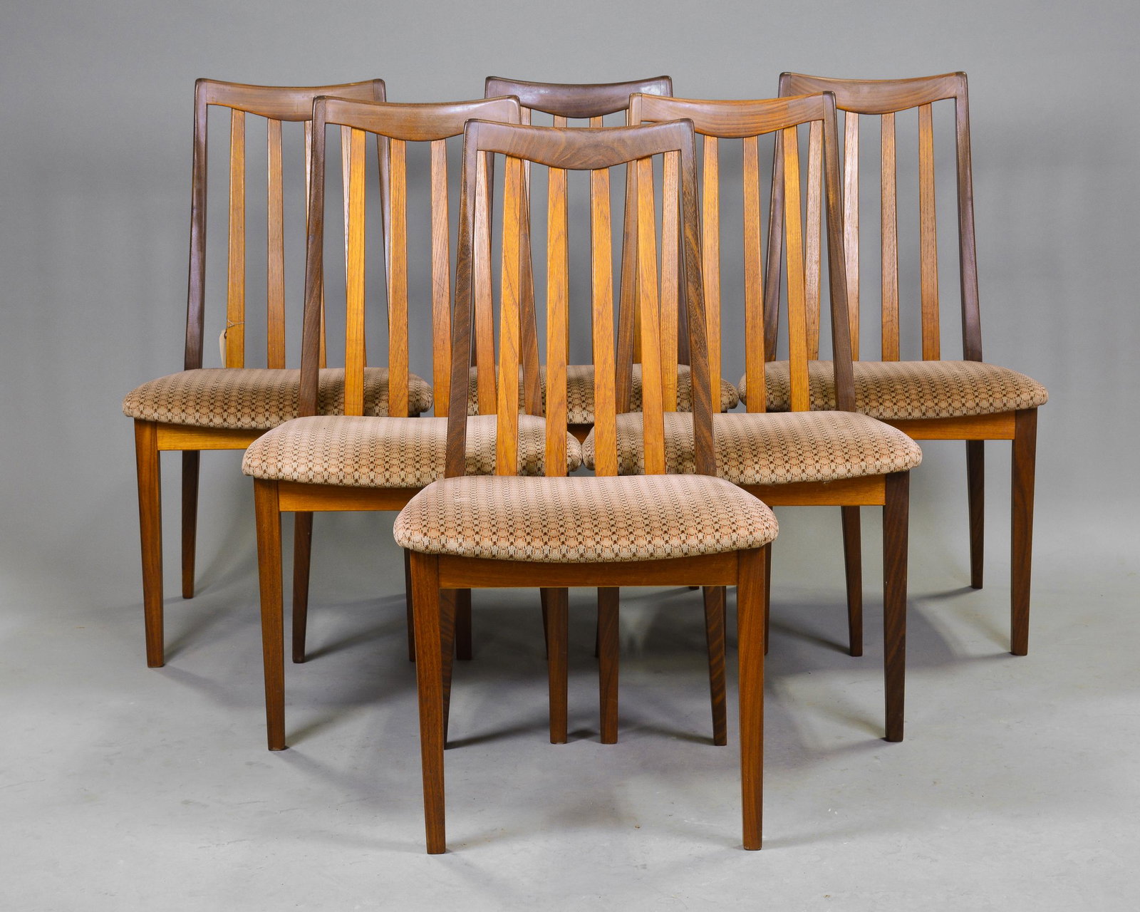 6 High Back Mid Century Dining Chairs - G-Plan Fresco: This set of 6 Danish Modern Style Teak Dining chairs consists of 6 side chairs . This set is made by Mid Century Modern Furniture Maker G Plan ( Gplan ), Part of their Fresco range. 36 in tall x 22 x 