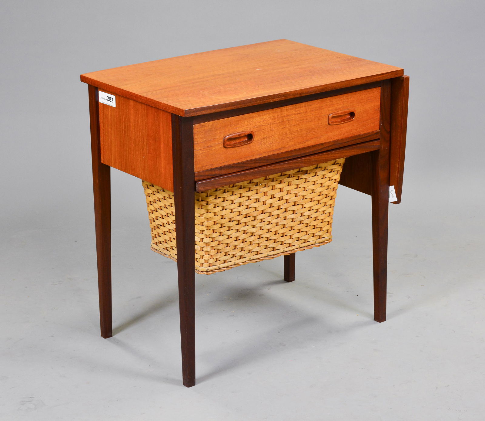 Mid Century Modern Teak Drop Sided Sewing Chest (1 of 3)