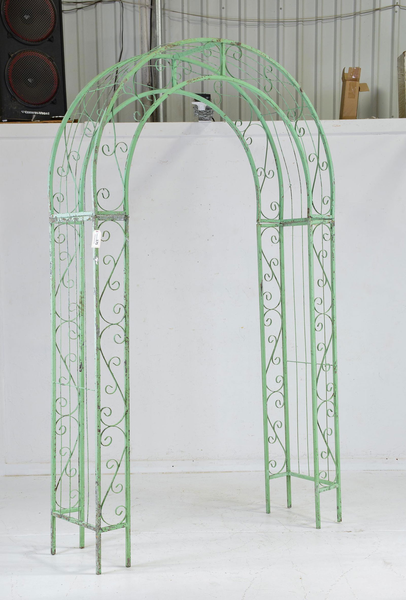 Large Green Painted Iron Dome Top Arch / Arbor (1 of 3)