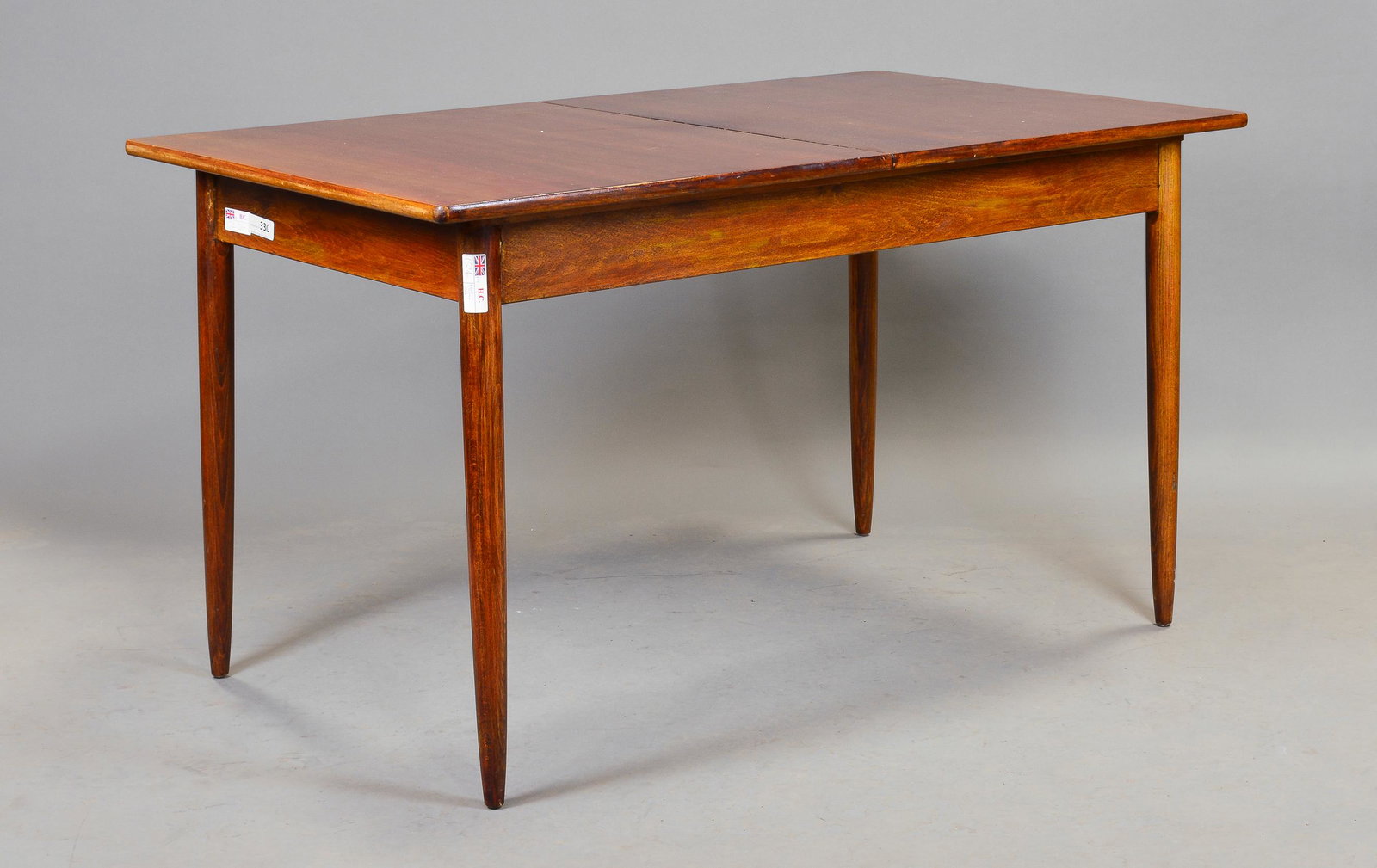 Mid Century Modern Dining Table: Danish Modern Style Teak Dining Table - 30 in tall x 54 x 32, Leaf is 18 inches