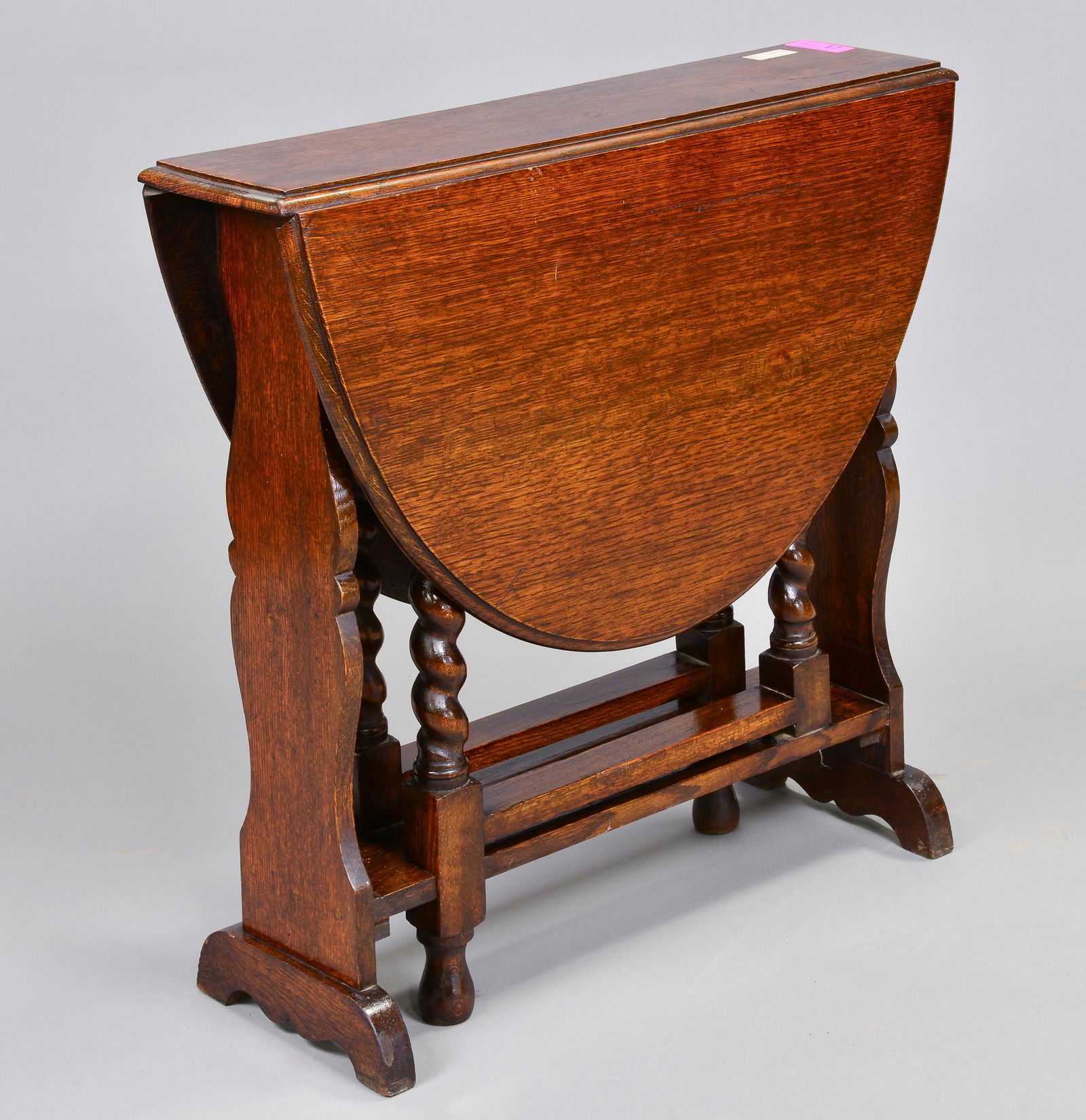 English Barley Twist Oak Drop Leaf Table (1 of 3)