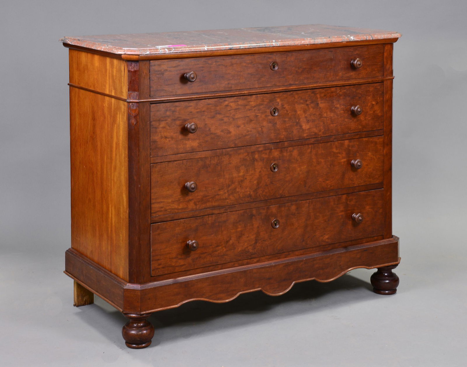 AS IS - Marble Top 4 Drawer Chest / Commode (1 of 7)