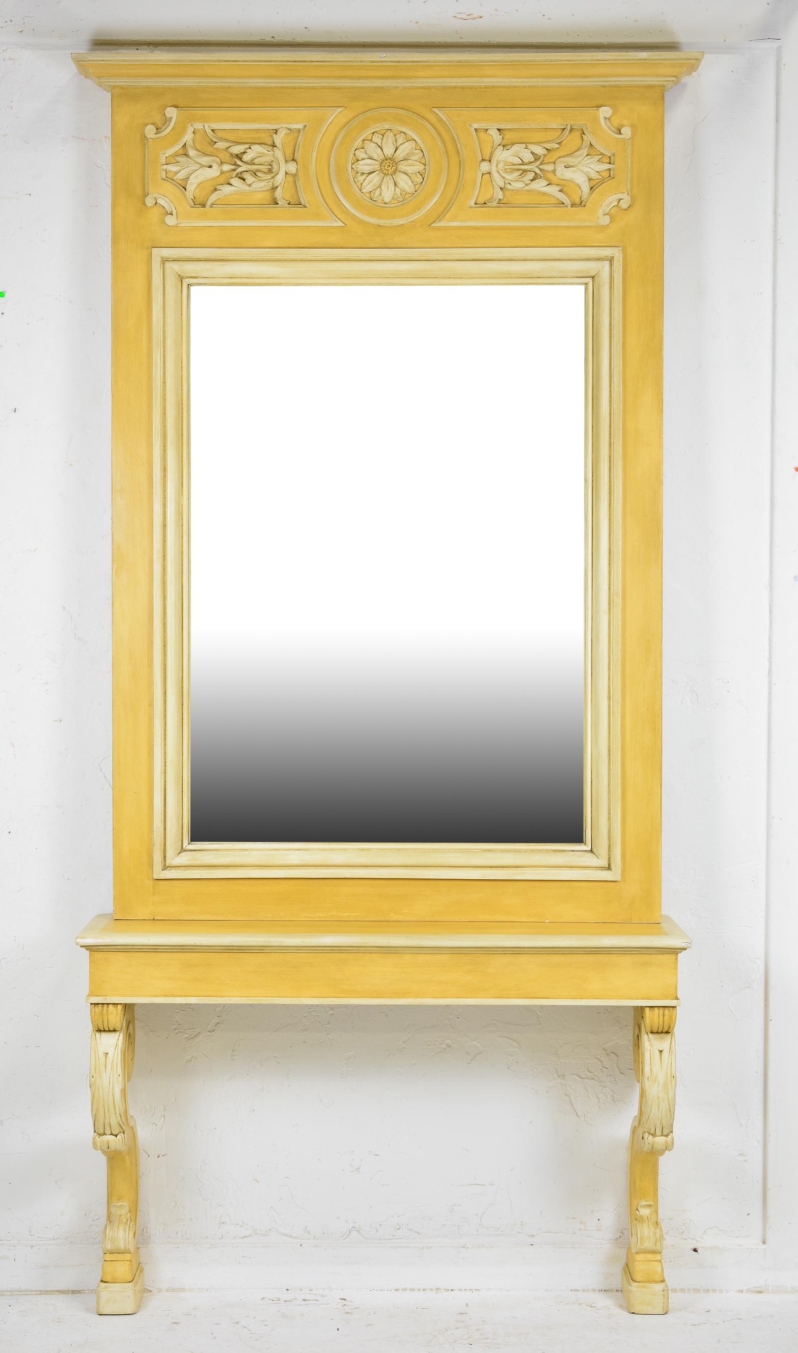 Louis Philippe Style Large Painted Mirror & Console (1 of 5)