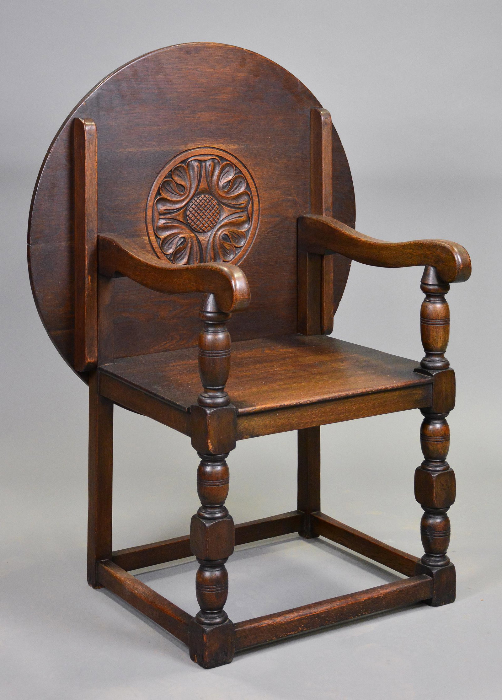 English Oak Monks Chair c.1890 (1 of 3)