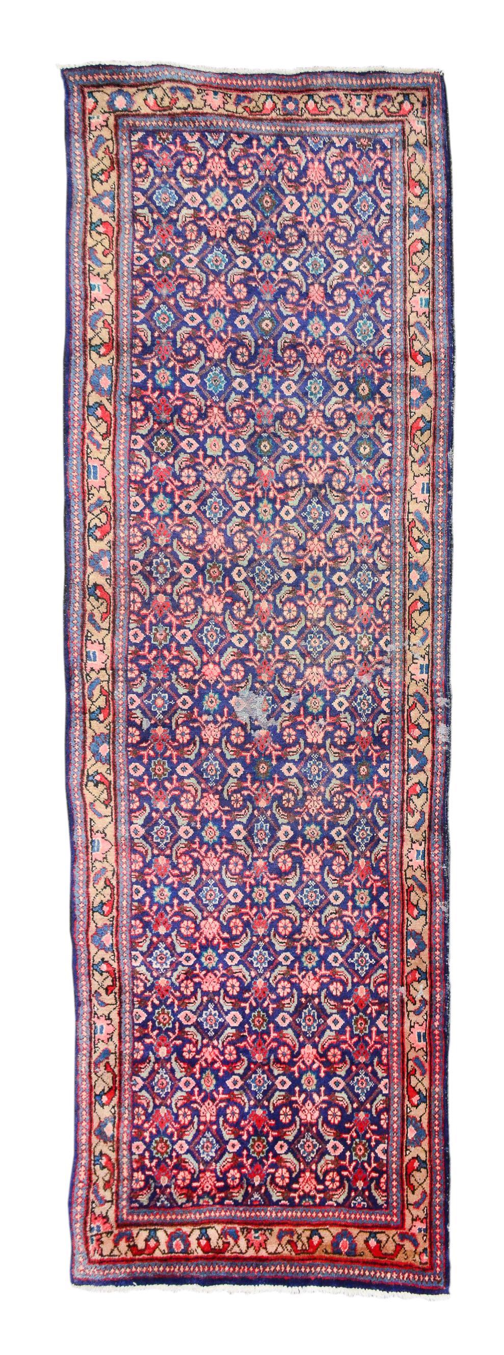 Hamedan Hand Knotted Gallery Runner Rug 10 x 3'9 (1 of 5)