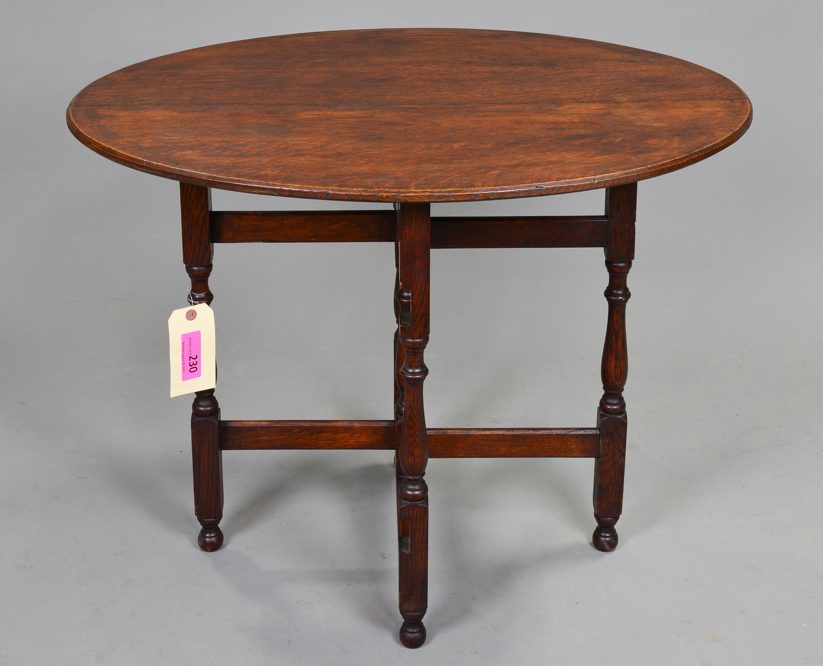British Small Oak Oval Folding Table (1 of 4)