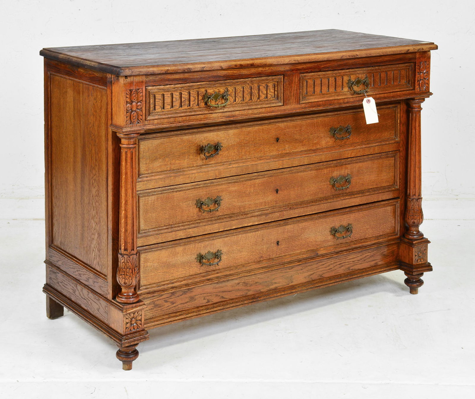 European Oak 5 Drawer Chest / Commode (1 of 4)