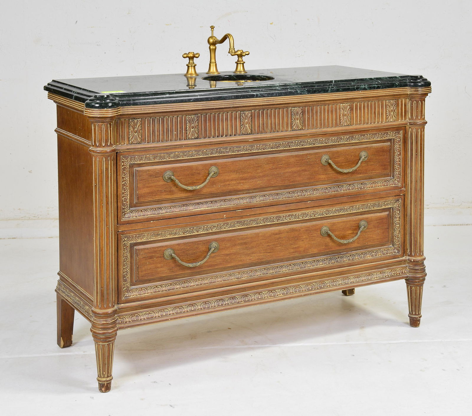 Green Marble Top 2 Drawer Sink (1 of 9)