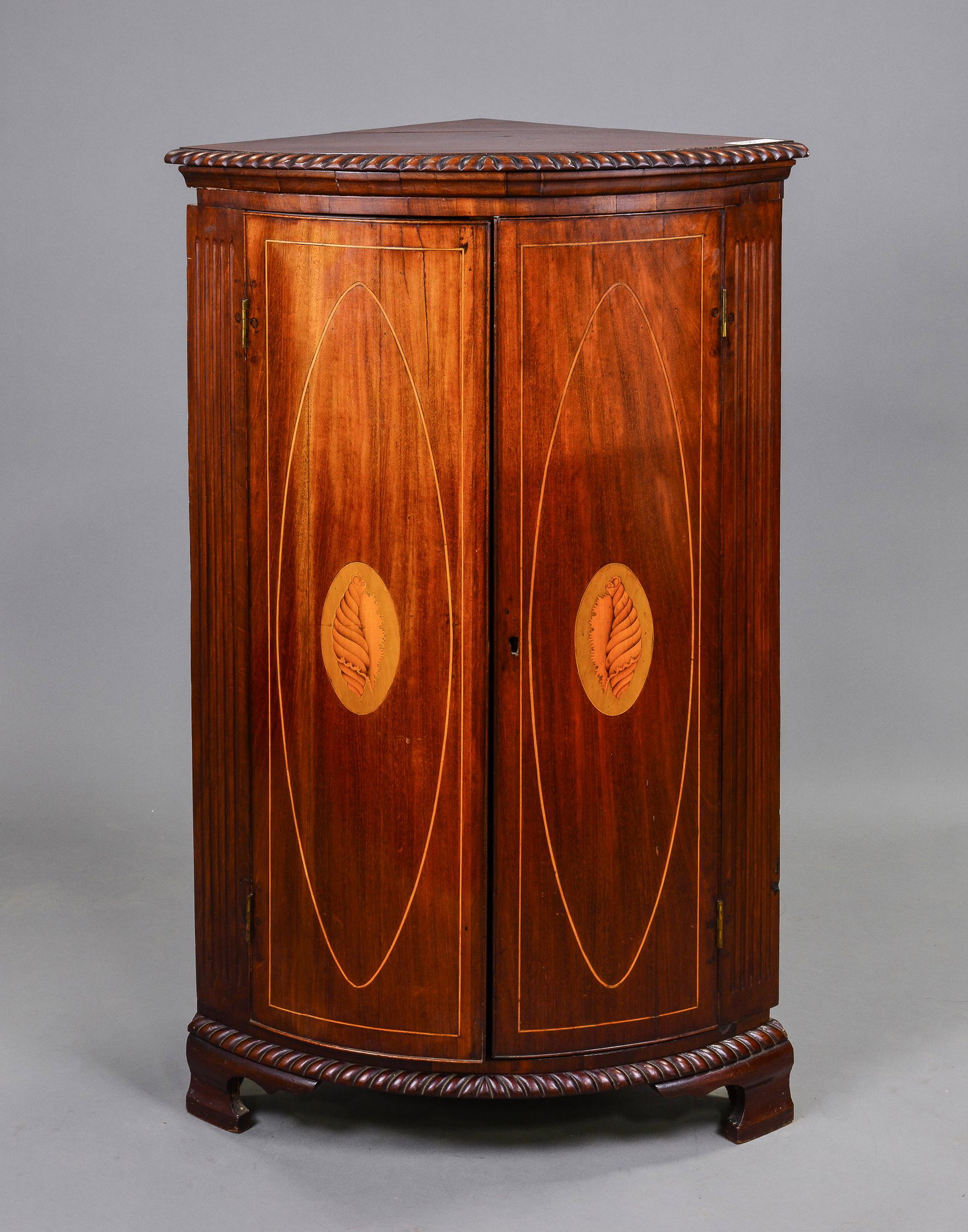 Inlaid Corner Cabinet: Inlaid Corner Cabinet - 43 in tall x 27 x 19