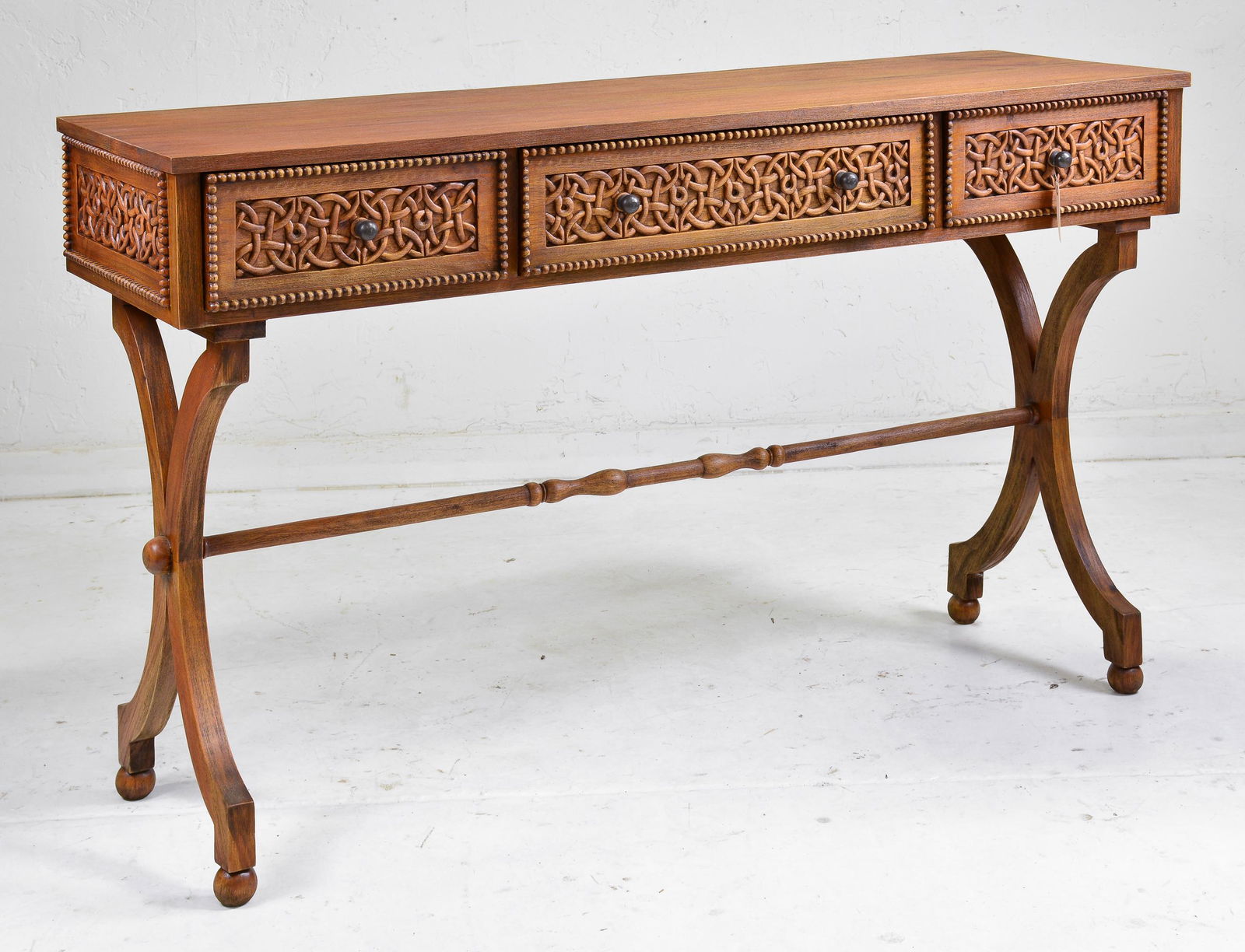 Celtic Carved 3 Drawer Console / Hall Table (1 of 4)