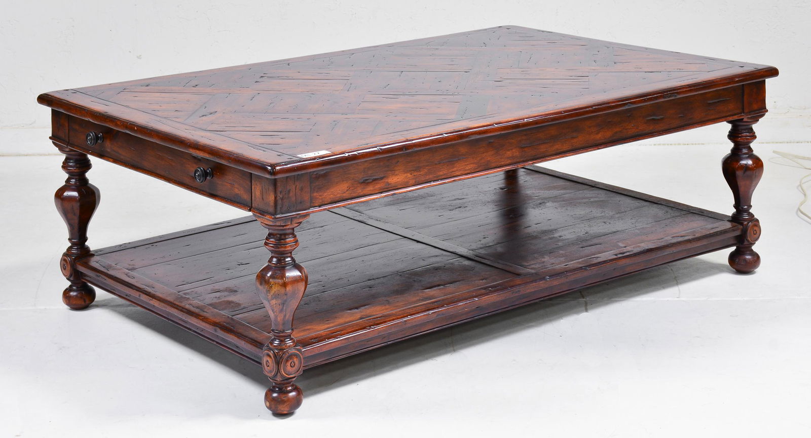 Large 2 Tier Coffee Table With 2 Drawers (1 of 5)