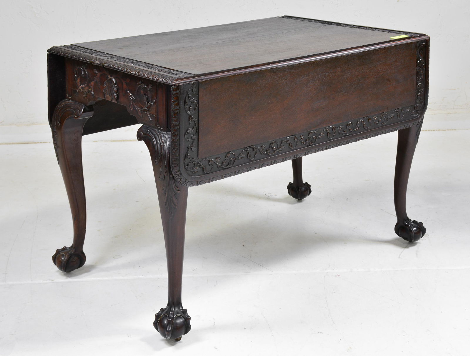 Mahogany Ball & Claw Drop Side Table & Leaf (1 of 7)