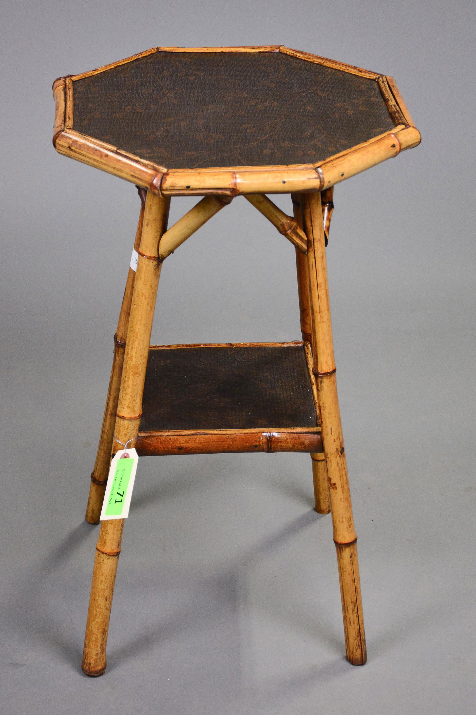 British Octagon Shaped Bamboo Side / Lamp Table (1 of 3)