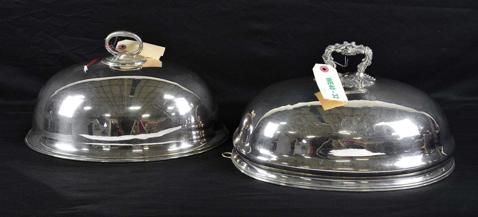 Two British Silverplate Meat Domes / Food Covers (1 of 4)