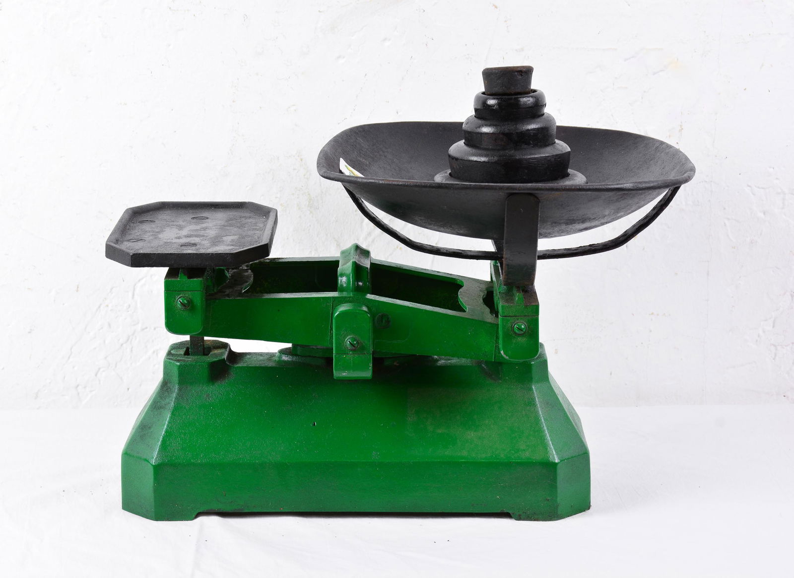 British Green Metal Balance Scale with Weights (1 of 2)
