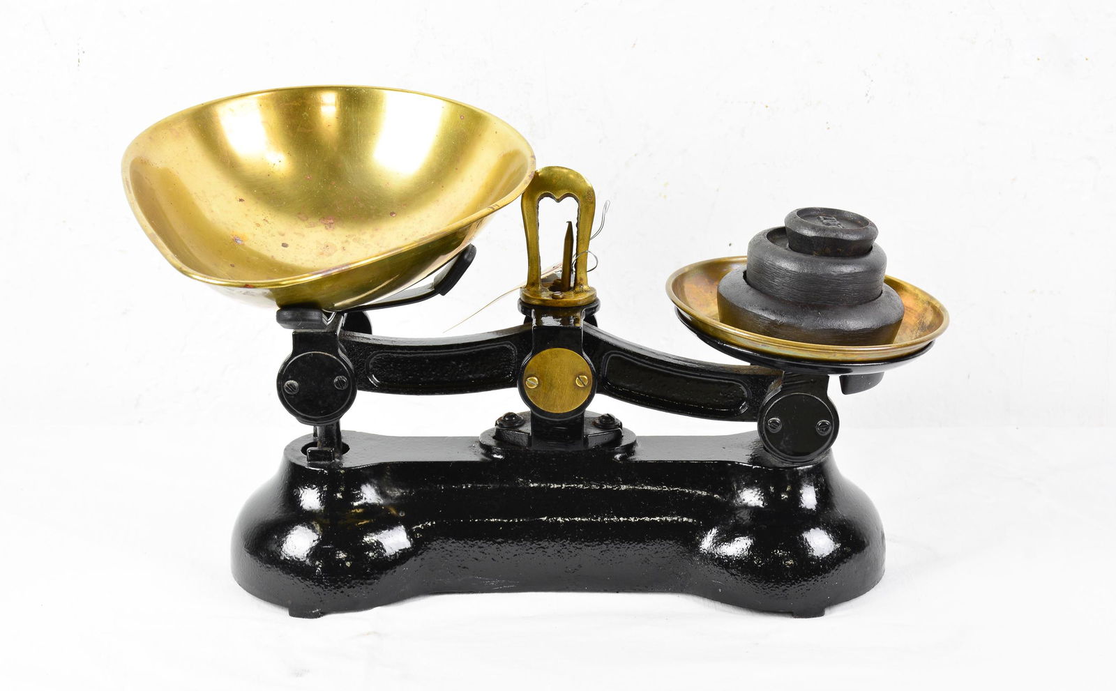 British Black Balance Scale With Weights (1 of 2)