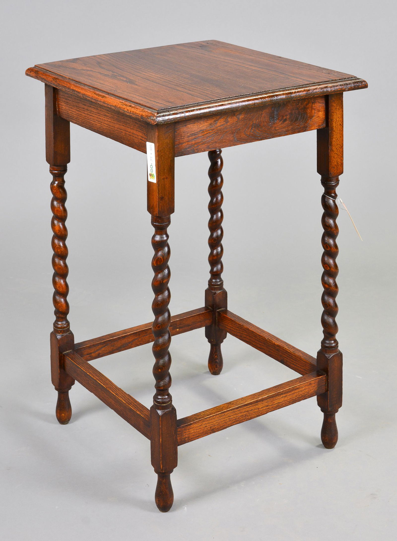 British Square Oak Barley Twist Occasional Table (1 of 2)