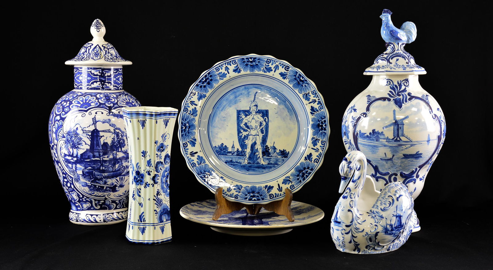 6pcs Assorted Delft / Blue & White China (1 of 6)