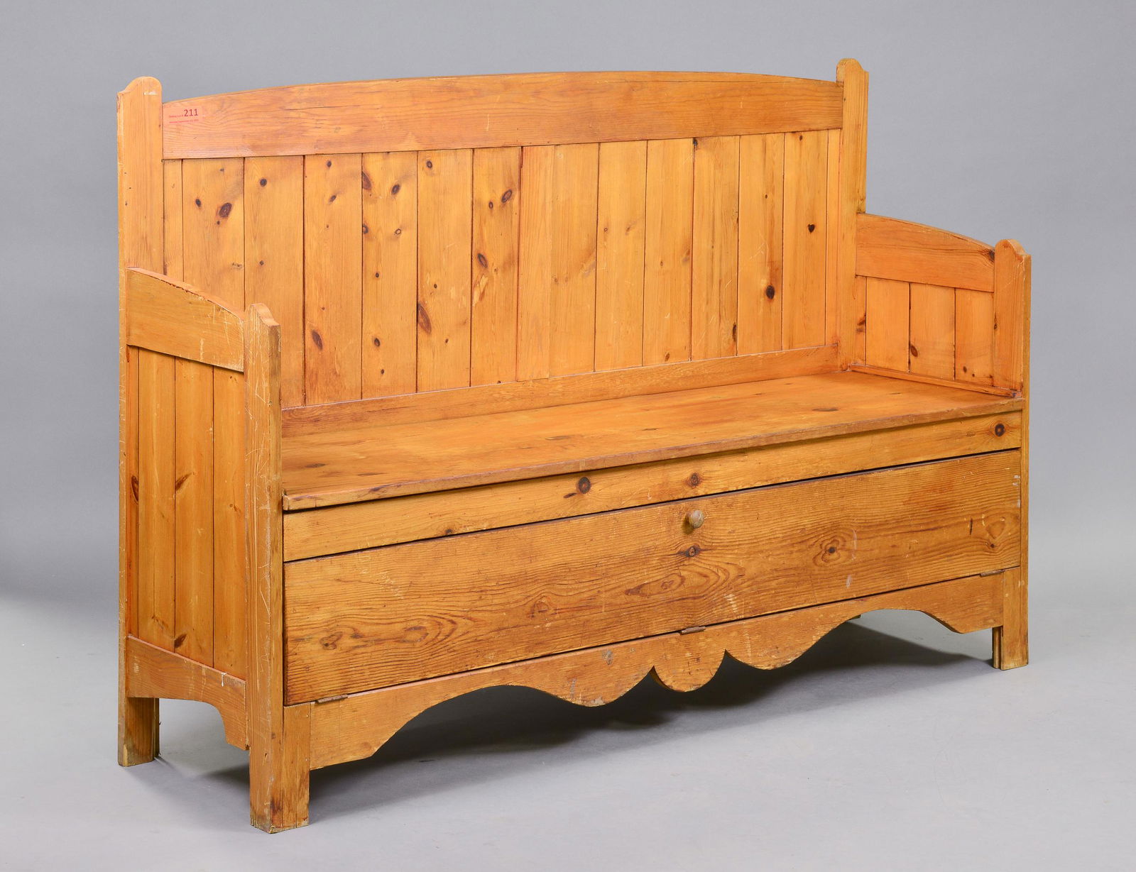 Large British Pine Pew / Bench (1 of 5)