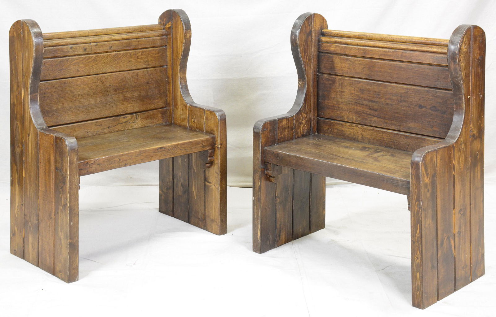 Pair of Small British Pine Pews or Benches (1 of 4)