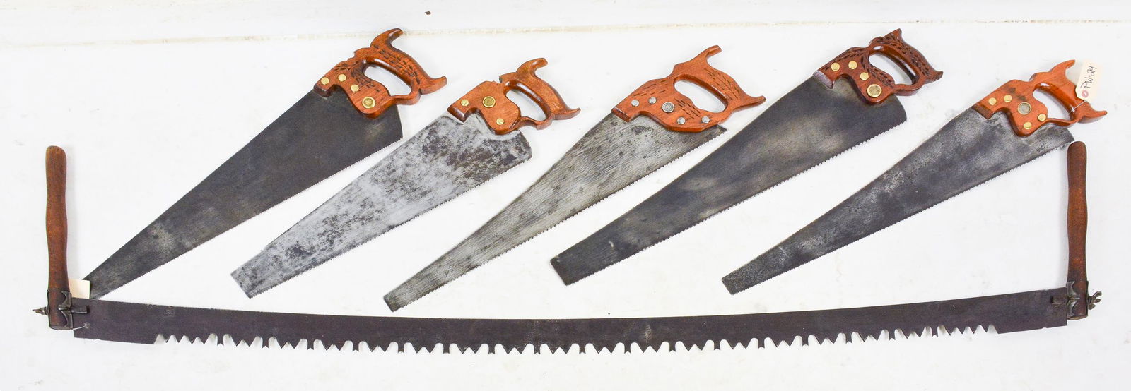 6 Saws - One 7' 2 Man Crosscut Saw & 5 Others (1 of 6)