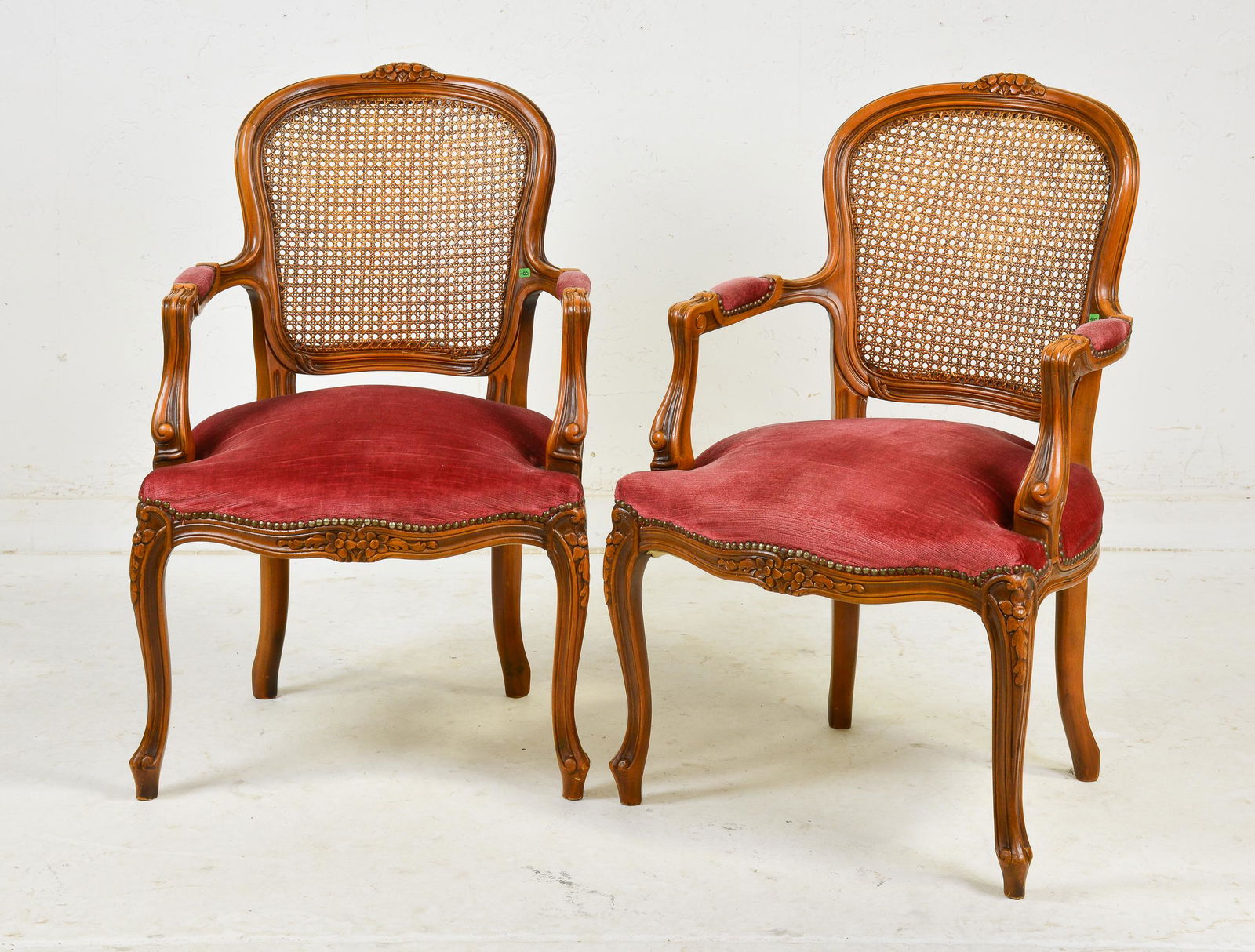 Pair Louis XV Style Arm Chairs (1 of 4)