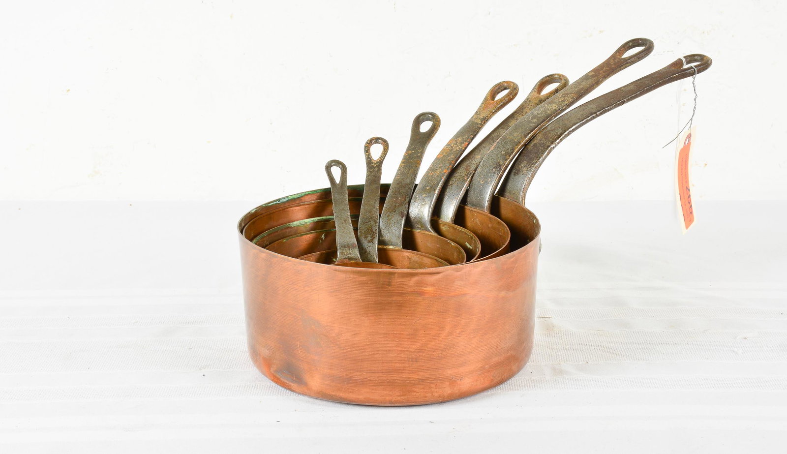 Set Of 7 French Copper Sauce Pans (1 of 3)