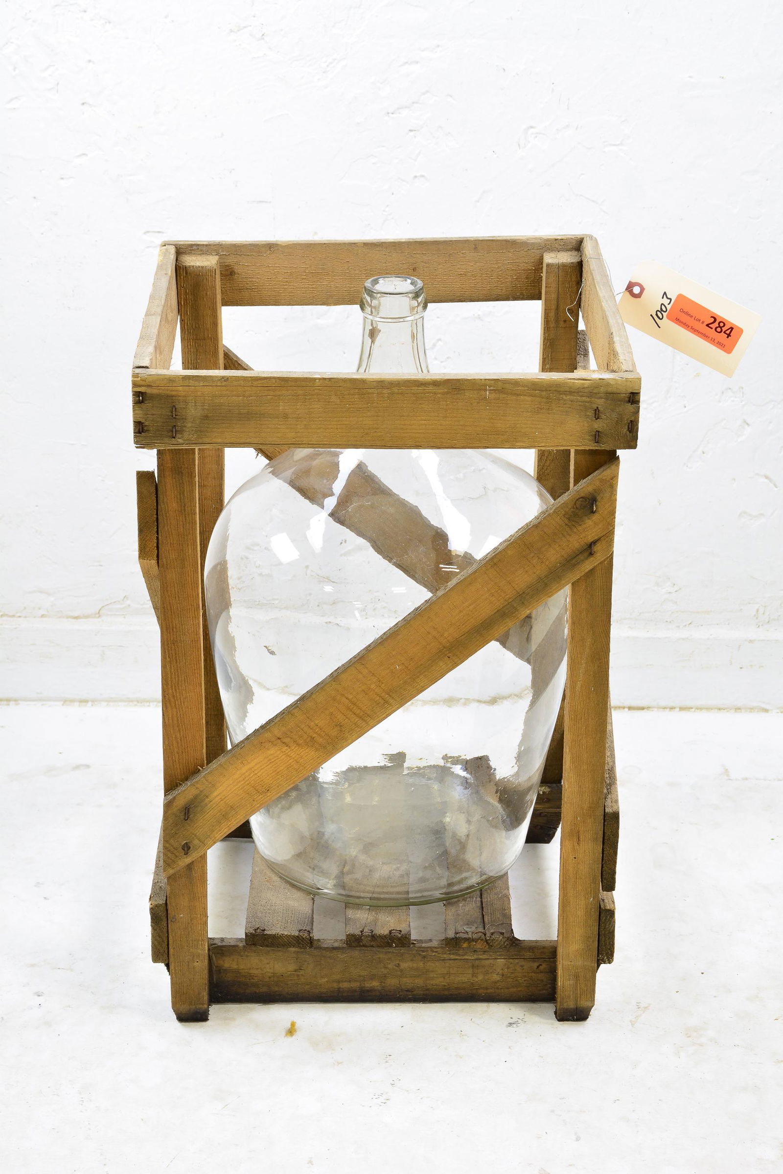 Demijohn / Bottle / Carboy In Wood Crate #3 (1 of 2)