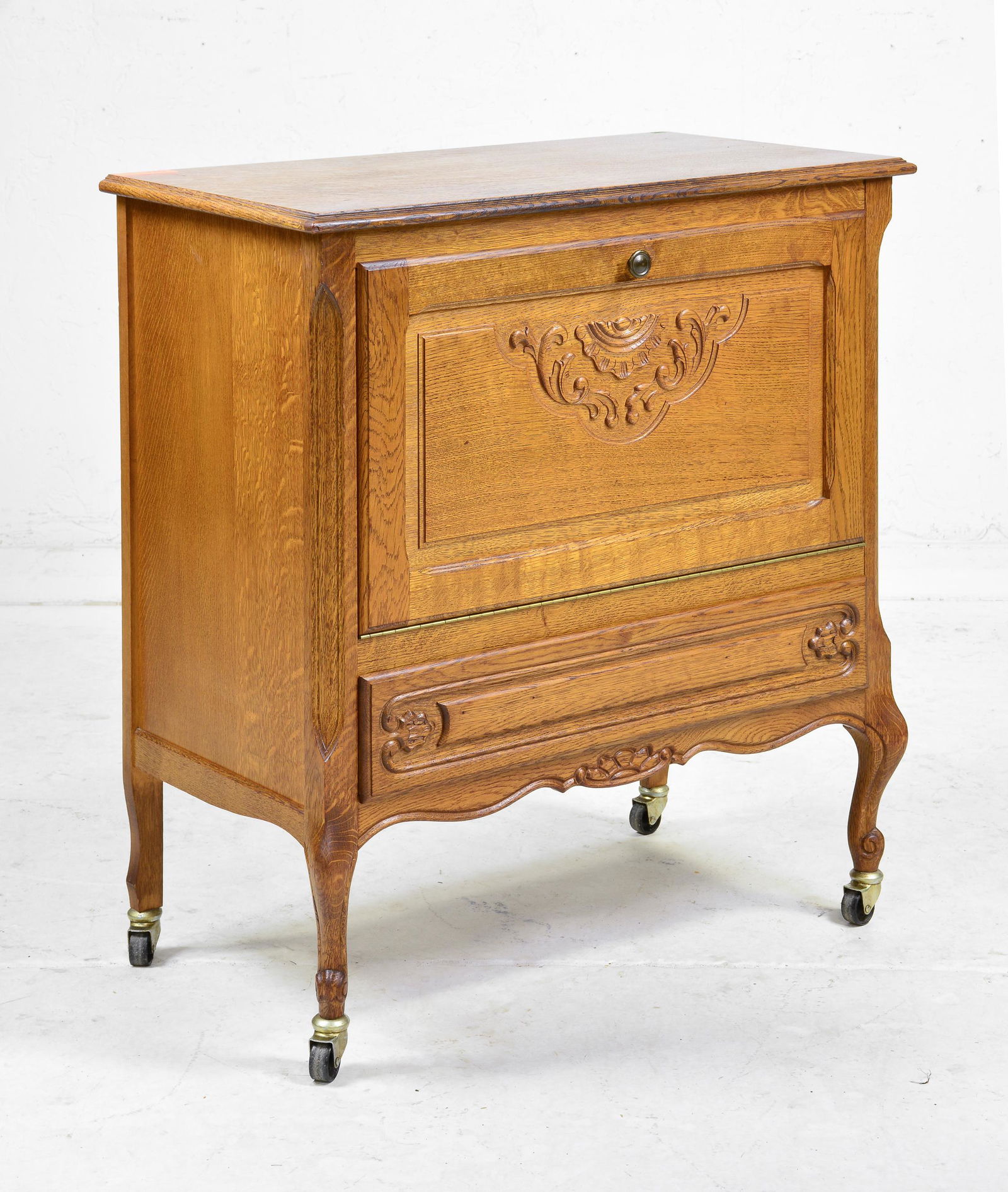 Country French Style Oak Drop Front Cabinet (1 of 3)