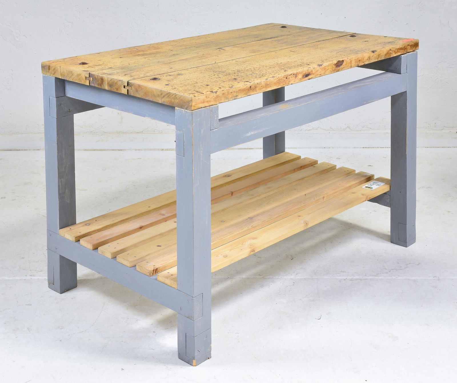 British Pine Painted Base 2 Tier Bakers Table / Island (1 of 5)