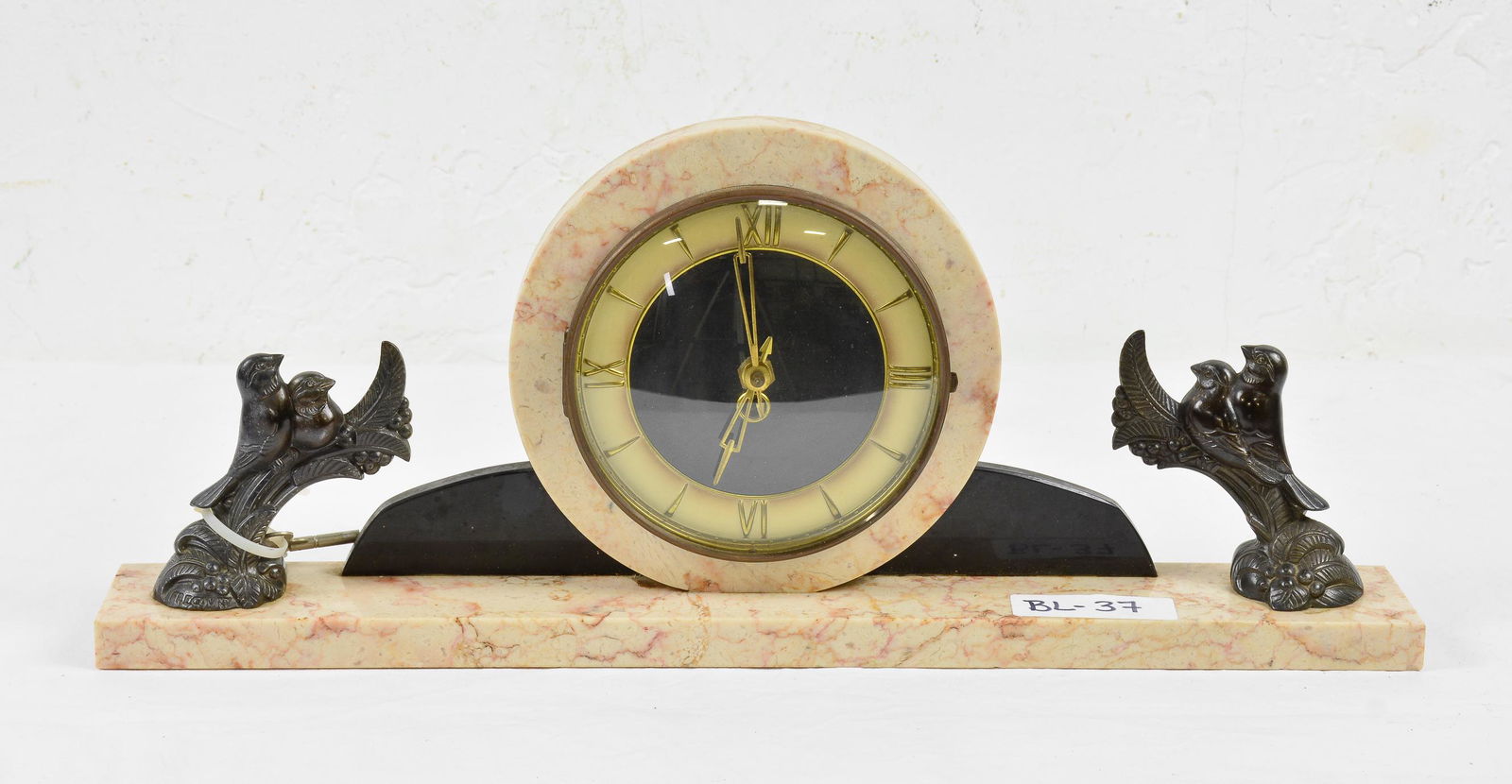 Brass & Marble Figural Deco Clock (1 of 3)