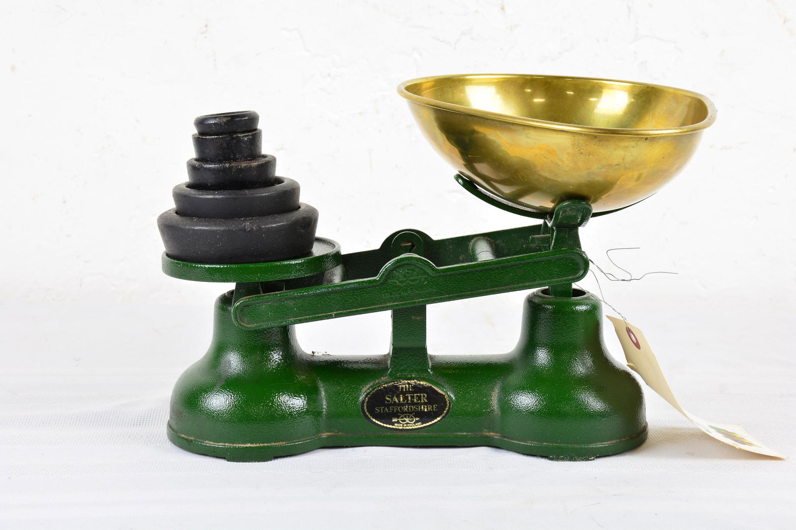 British Green Balance Scale With Weights - Salter (1 of 3)