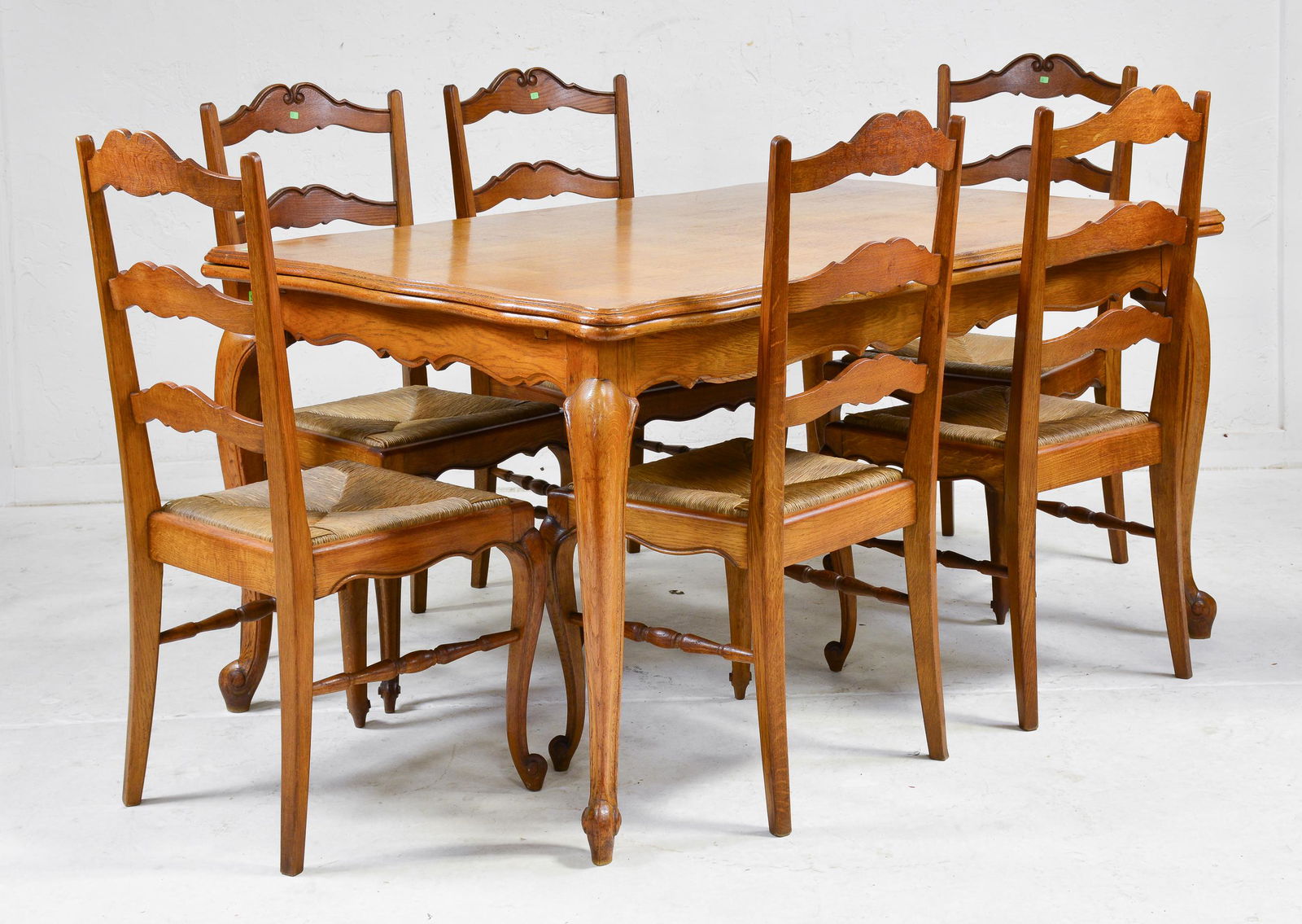 Country French Draw Leaf Table & 6 Ladderback Chairs (1 of 7)