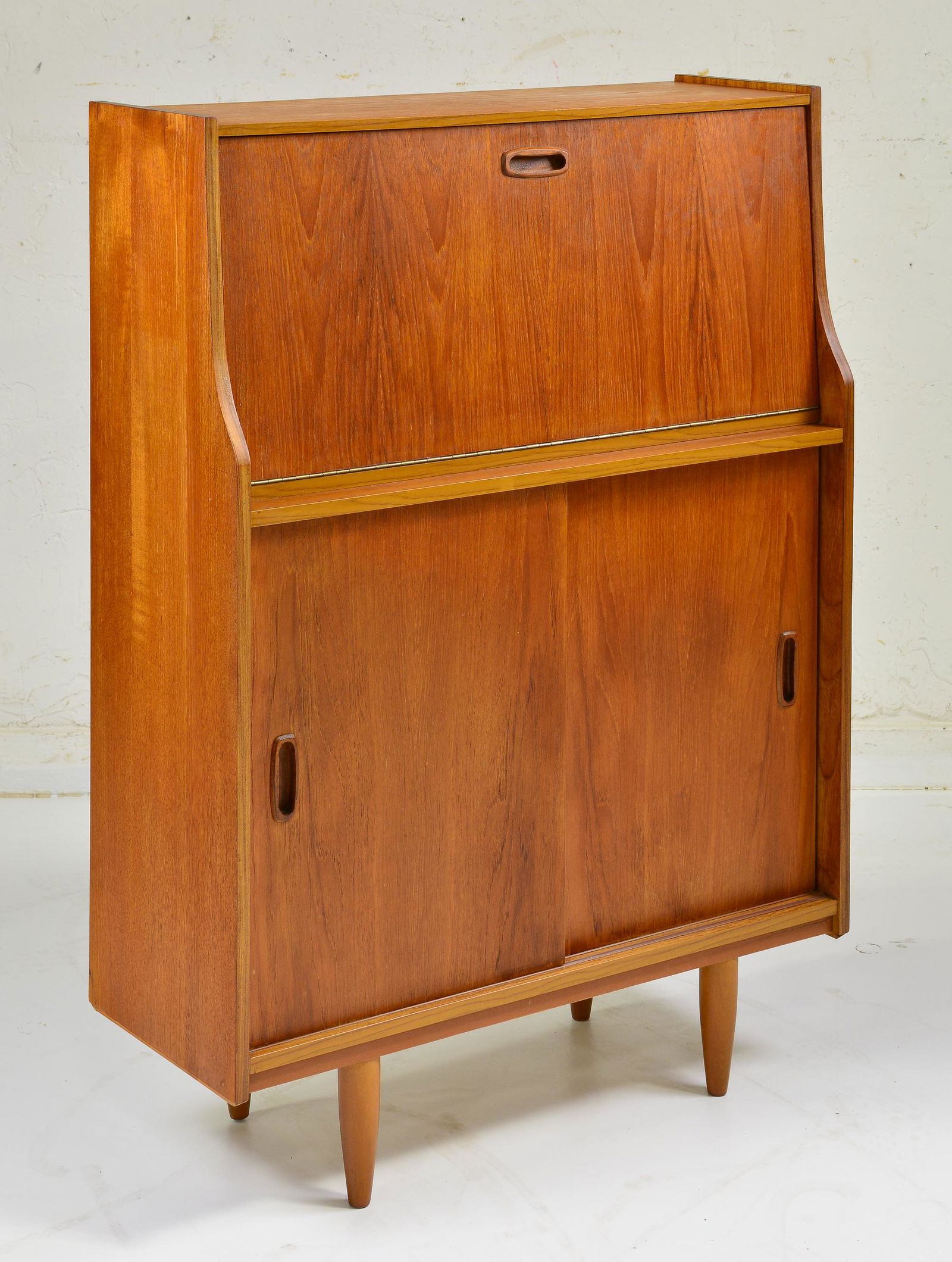 Mid Century Modern Drop Front Desk with Sliding Doors (1 of 4)