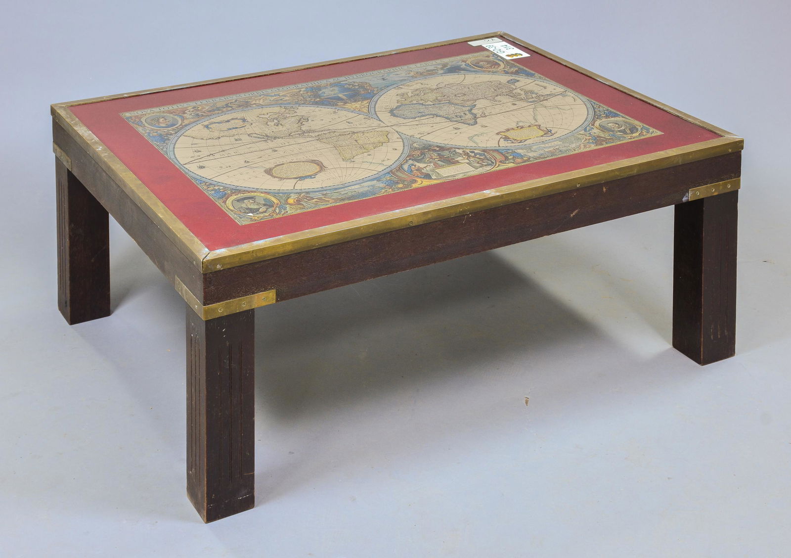 Mid Century Modern Red Map Coffee Table (1 of 6)