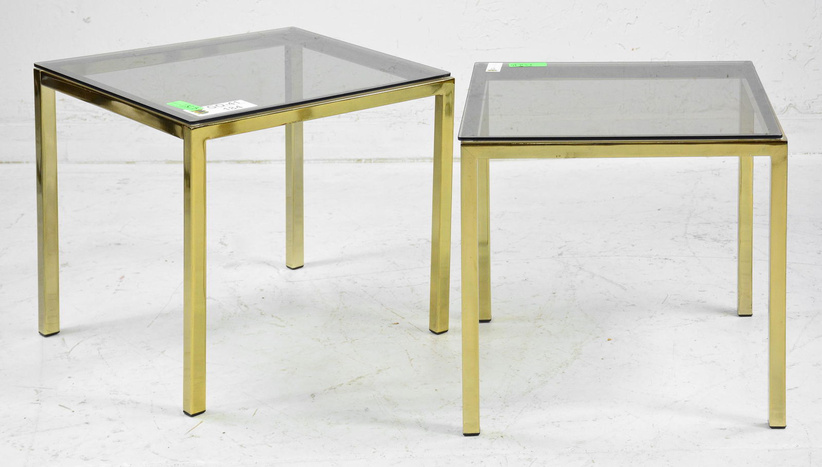 Pair of Mid Century / Hollywood Regency Brass Tables (1 of 3)