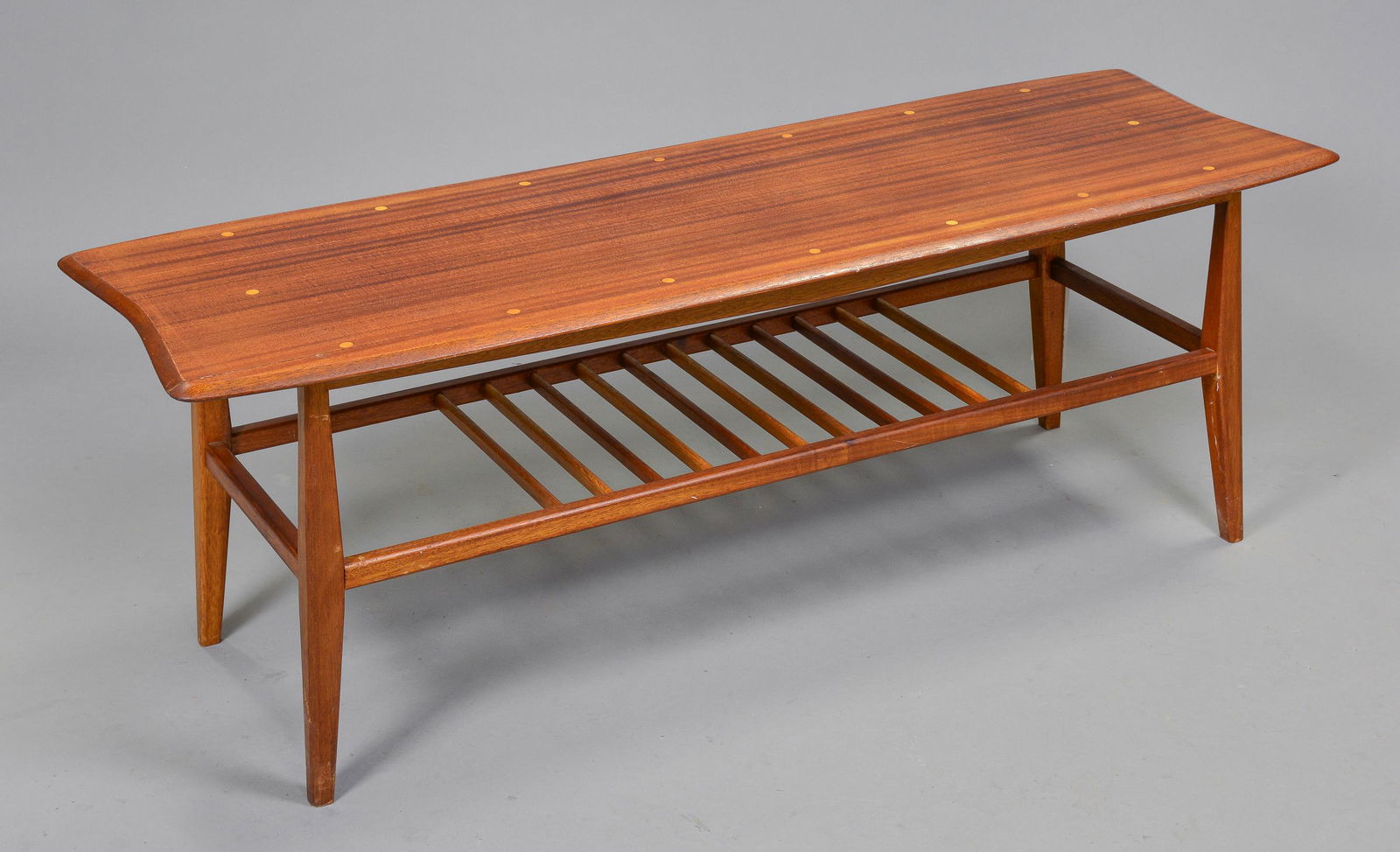 Mid Century Modern Coffee Table with Slatted Shelf #1 (1 of 4)