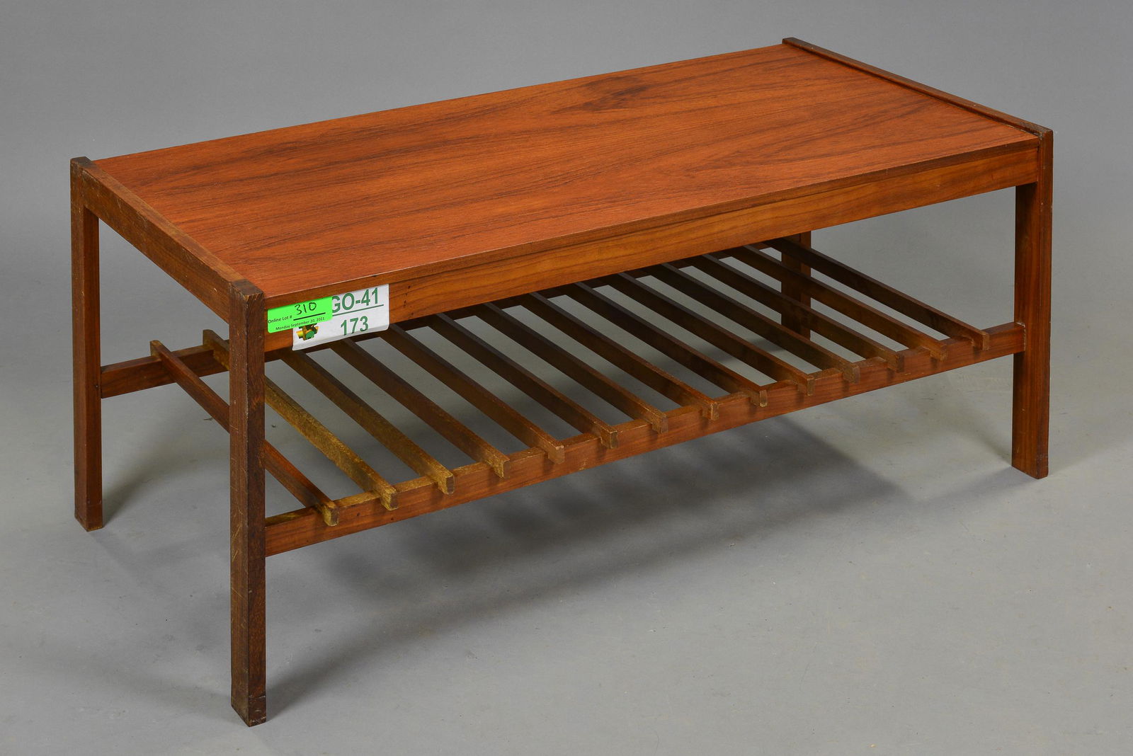 Mid Century Modern Coffee Table - Slatted Shelf (1 of 4)