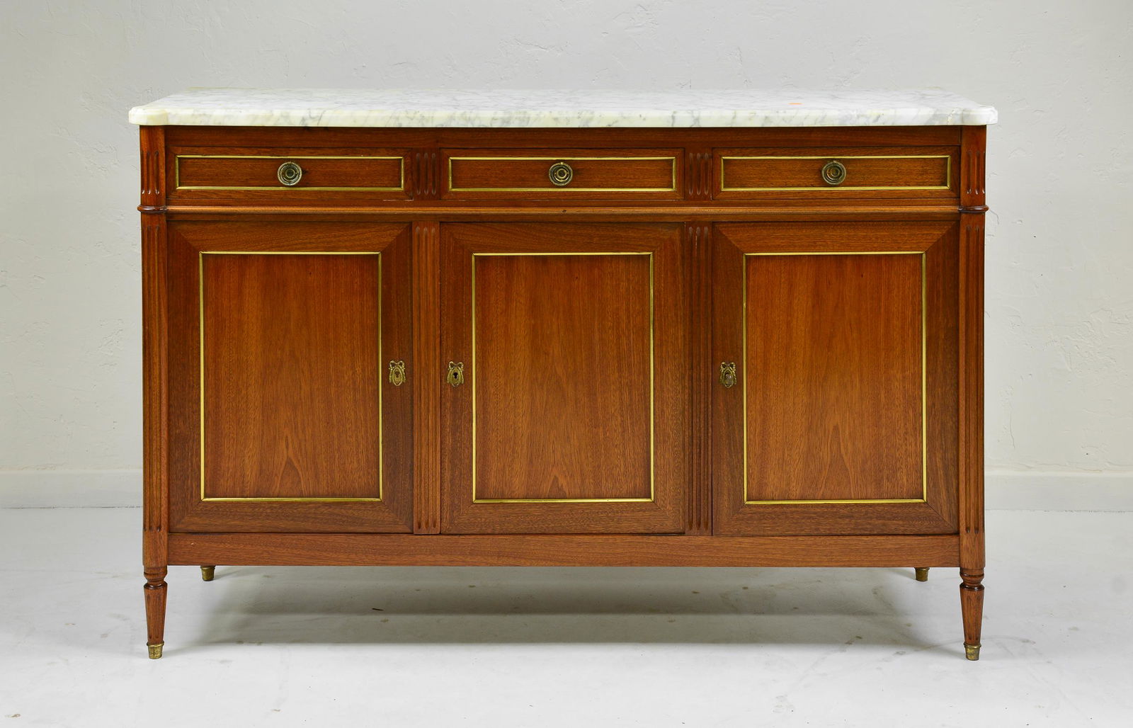 Louis XVI Style White Marble Top Server / Sideboard (1 of 8)