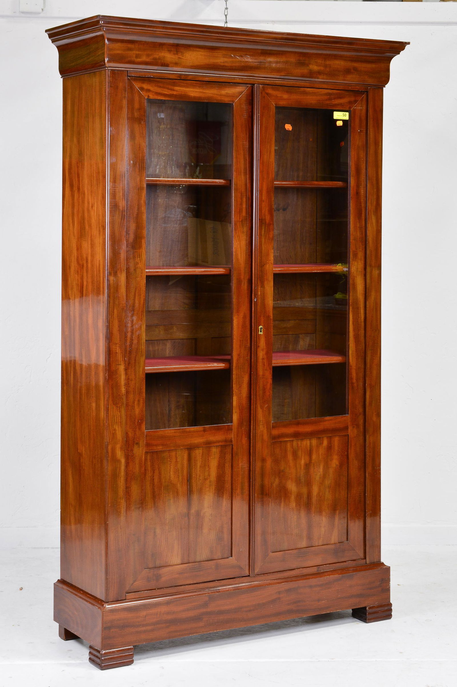 French Style Double Door Mahogany Bookcase / Cupboard (1 of 6)
