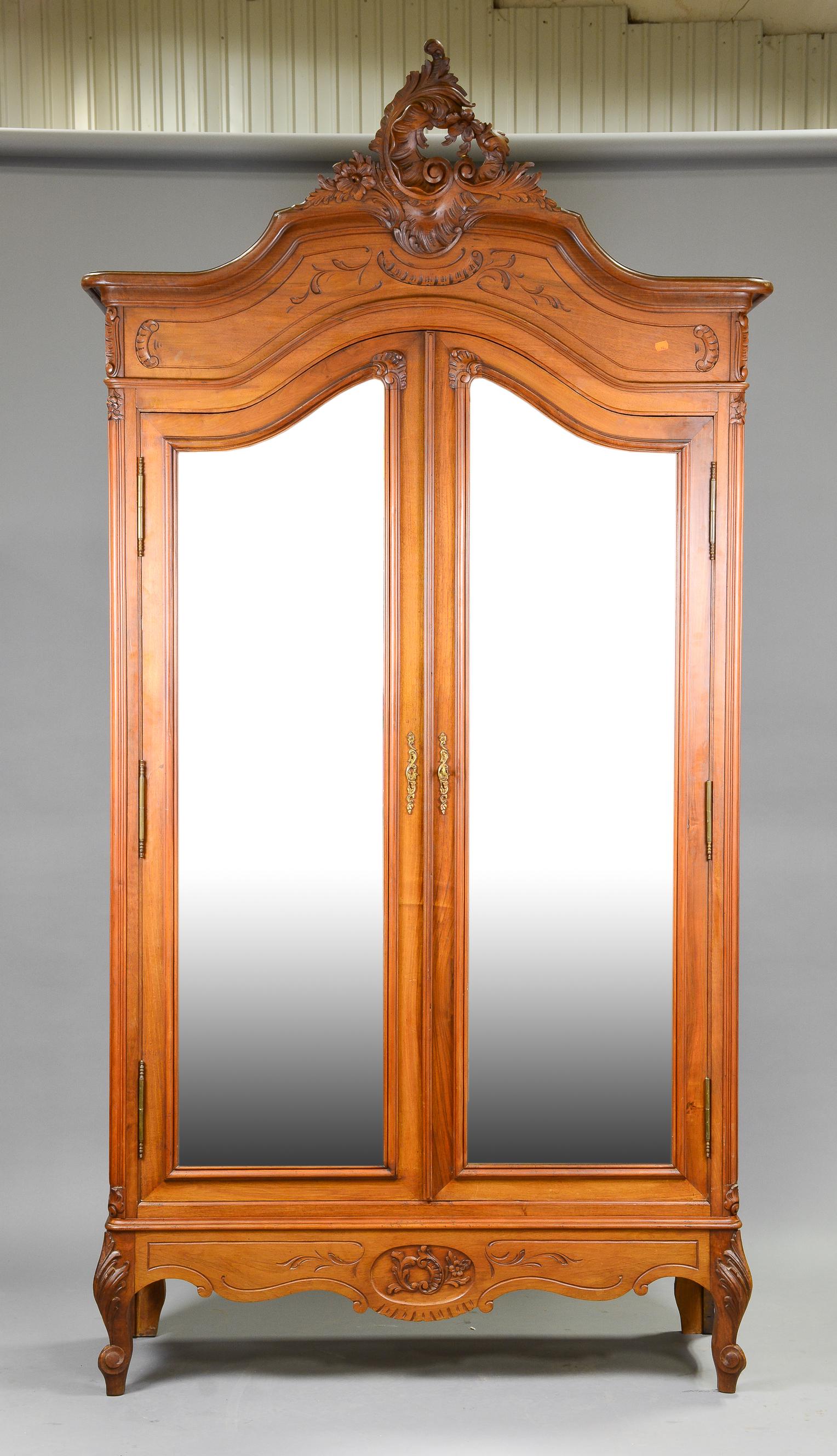 Louis XV Style Double Mirror Door Armoire (1 of 5)