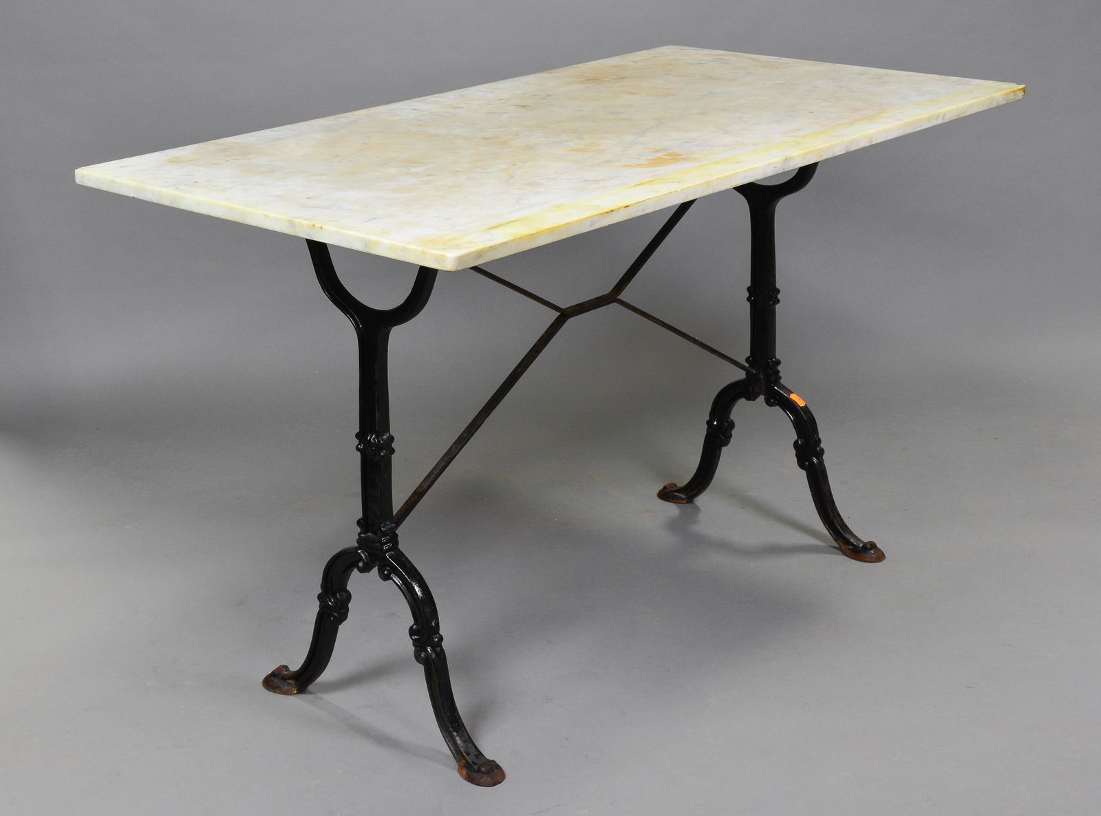 Marble Top Black Iron Base Bistro Table #1 (1 of 5)