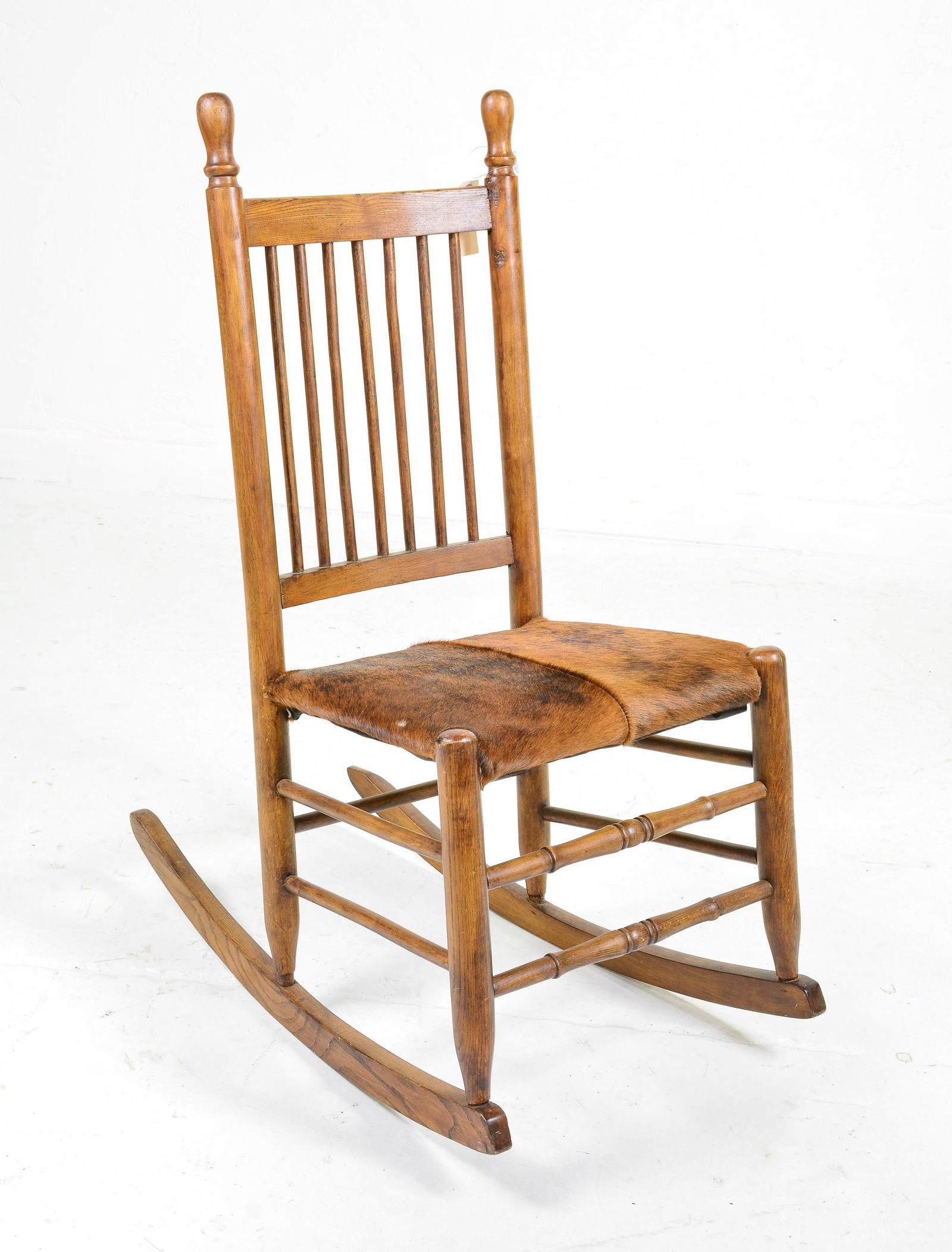 American Small Rocking Chair with Cowhide Seat (1 of 4)